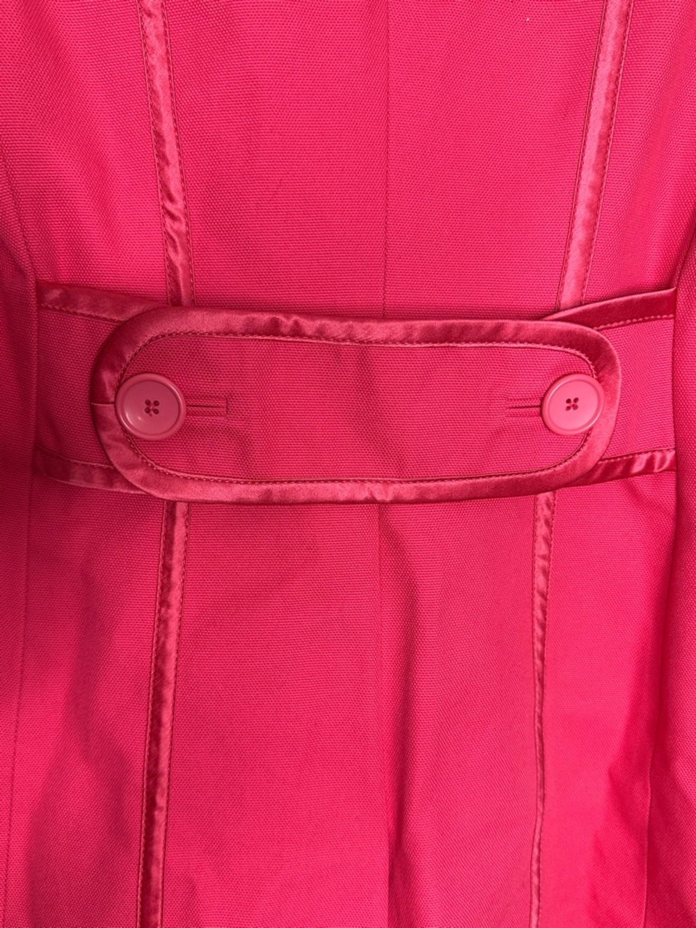 Banana Republic Pink Trench Coat Satin Trim Button Front Jacket Preppy Small - Picture 9 of 14